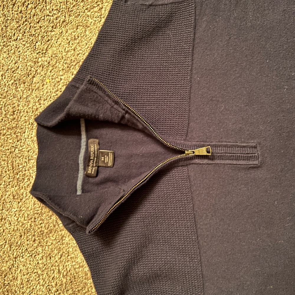 Banana Republic 1/4 Zip Pima Cotton Cashmere Sweater - Size M